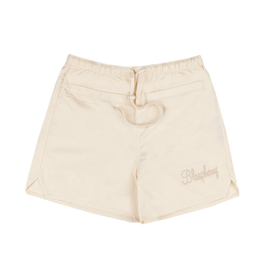 Beige Front Pocket Shorts