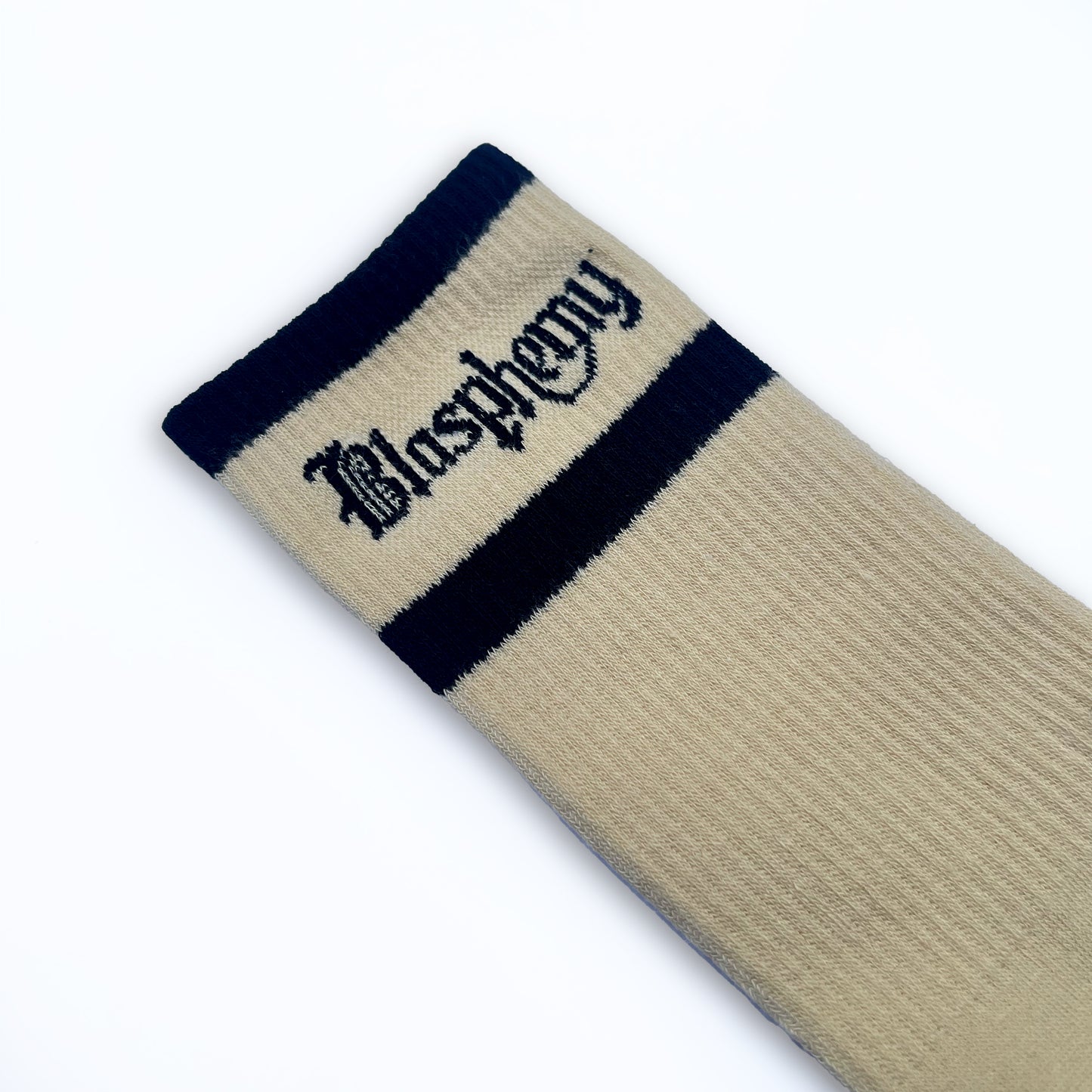 Cream & Black Knit Socks