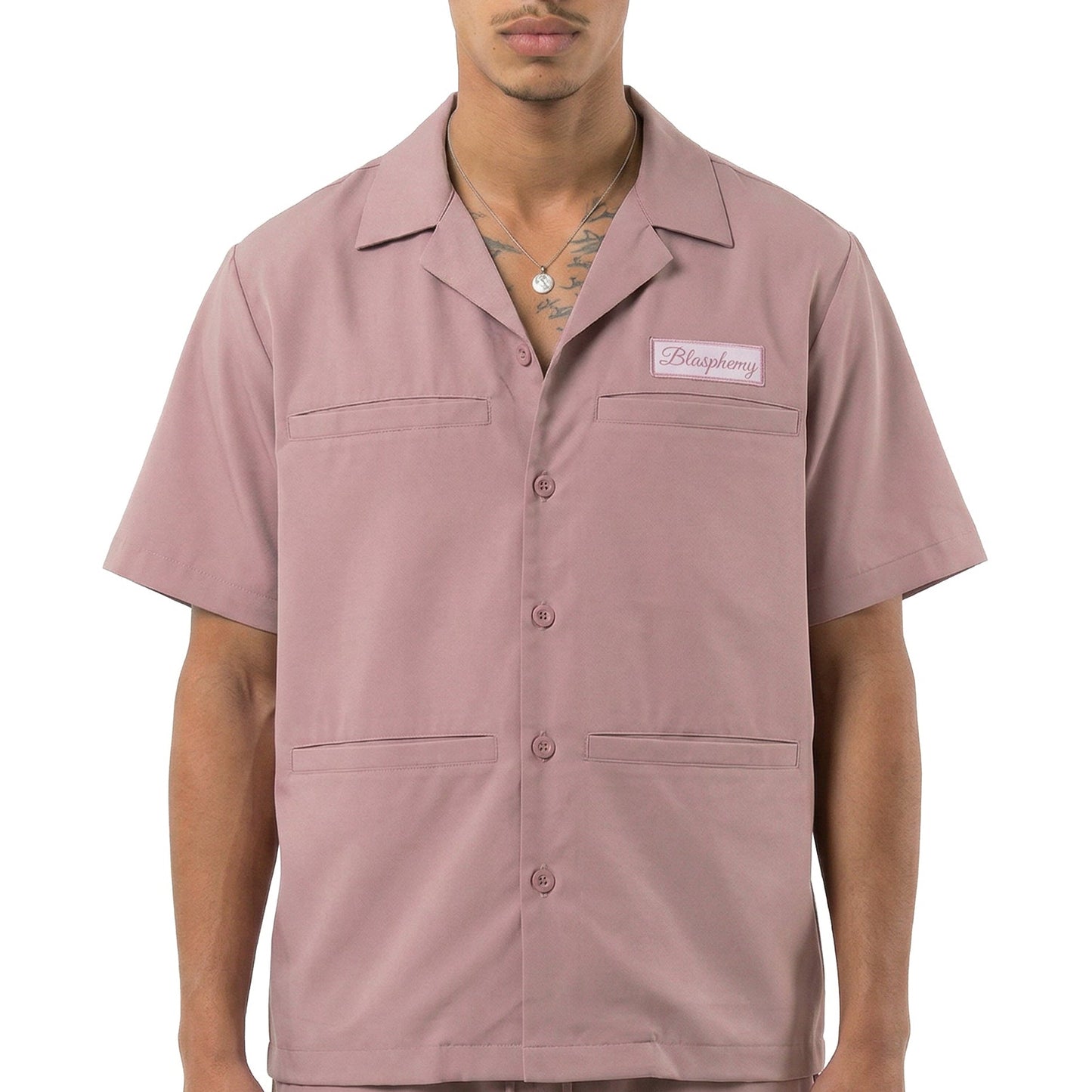 Mauve Short Sleeve Button Down