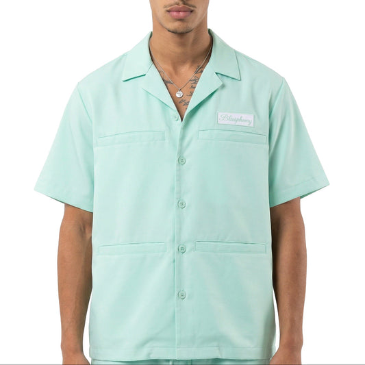 Turquoise Short Sleeve Button Down